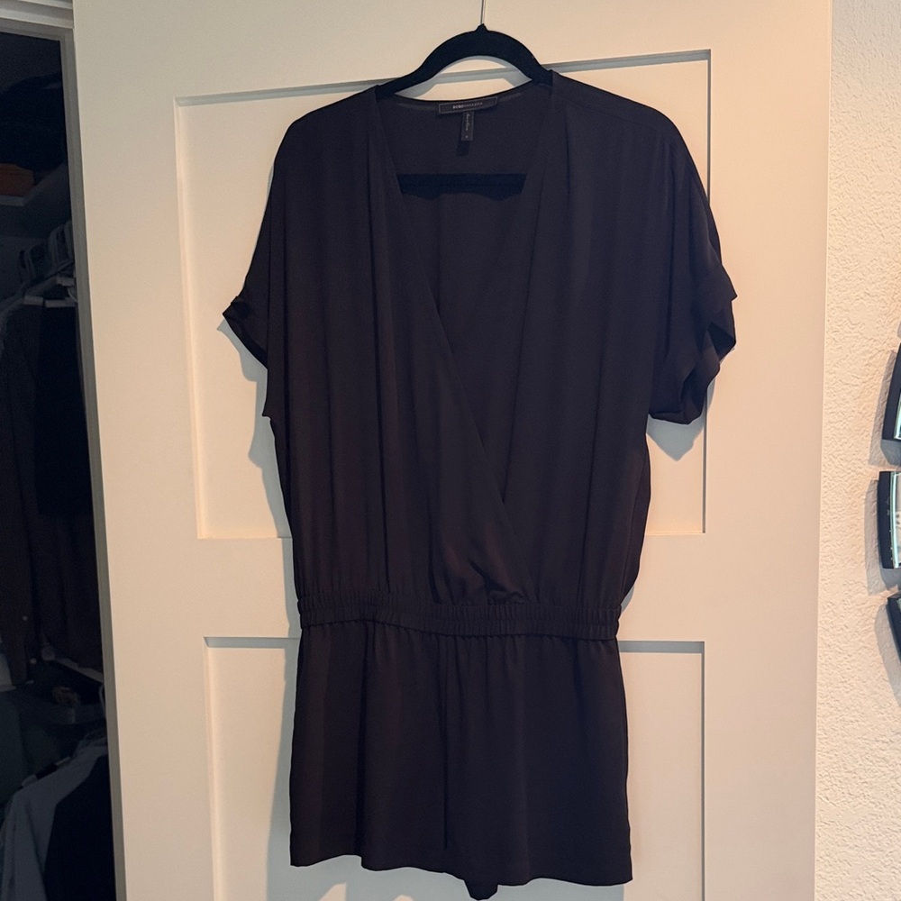 BCBGMaxAzria Black Women's Shorts Romper